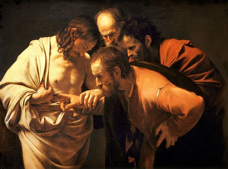 The Incredulity of Saint Thomas-Caravaggio 1601-2