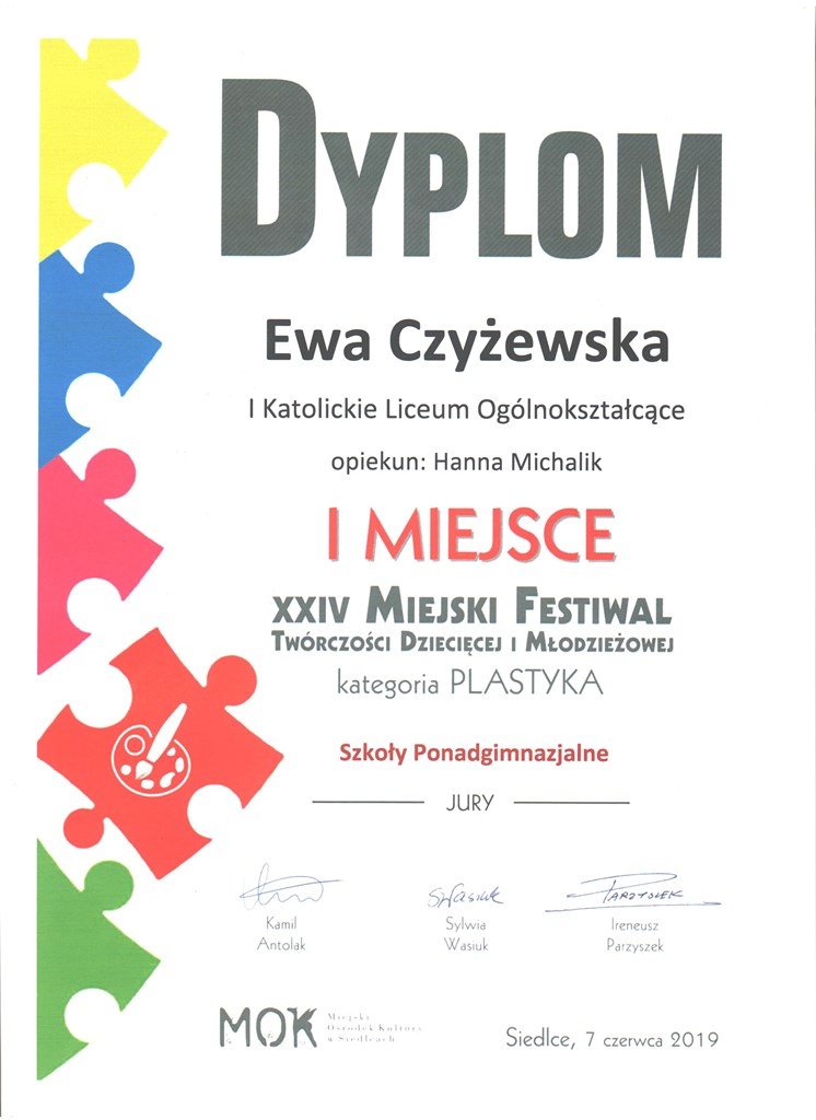 Czyżewska dyplom